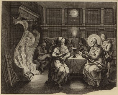Samtal om Jesus Kristus och Nikodemus (gravyr) av European School
