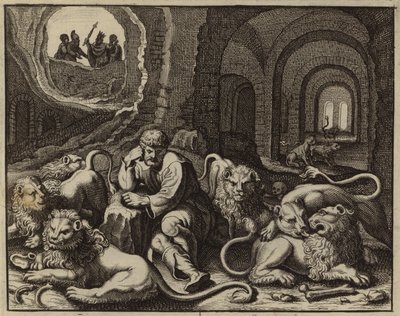 Daniel i lejonhålan (gravyr) av European School