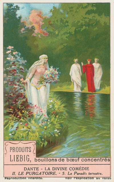 Dante, Den gudomliga komedin, Liebigkort, tidigt 1900-tal (chromo) av European School