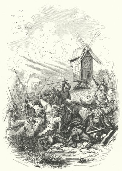Johannes av Böhmens död i slaget vid Crecy, 1346 av European School