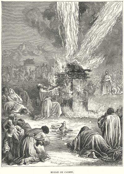Elijah på Karmel (gravyr) av European School
