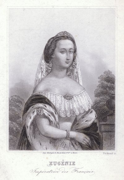 Kejsarinnan Eugenie, gemål till Napoleon I av Frankrike (gravyr) av European School