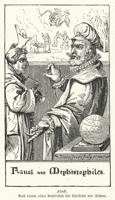 Faust och Mephistopheles (gravyr) av European School