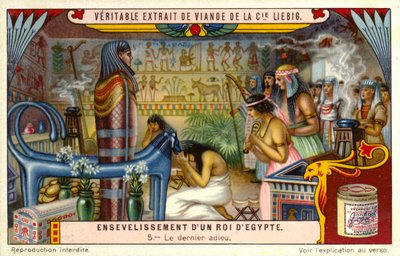 En död egyptisk farao tar ett sista farväl i sin grav (kromolit) av European School