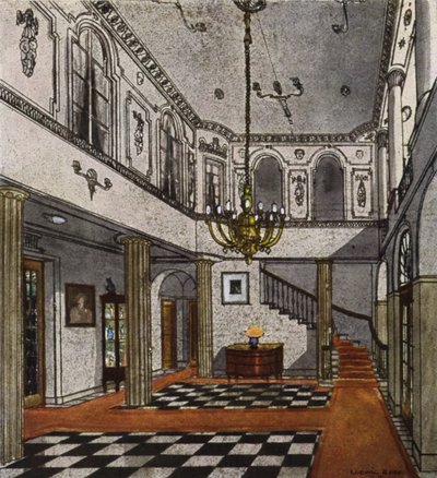 Hall (färg litho) av European School