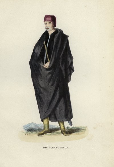 Henri IV, Roi De Castille (färgad gravyr) av European School