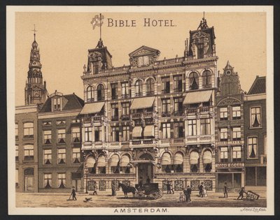 Hotel Trade Card (färgad gravyr) av European School