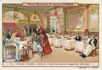 Hotellägare förtvivlad över brist på kunder (chromolitho) av European School