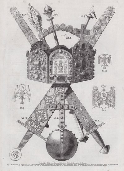 Tysklands kejserliga kronjuveler (gravyr) av European School