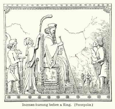 Rökelsebränning inför en kung, Persepolis (gravyr) av European School