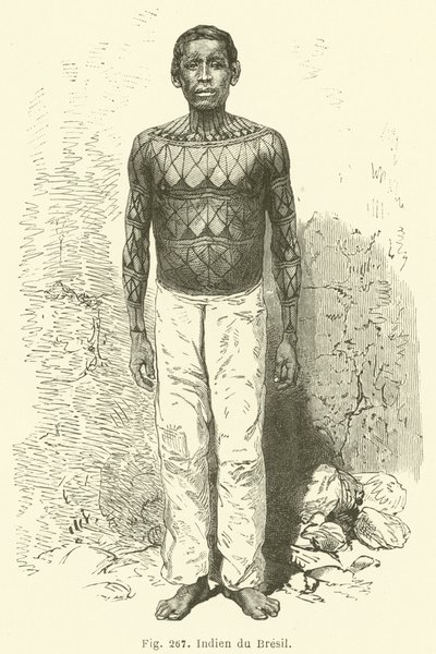 Brasiliansk indian (gravyr) av European School