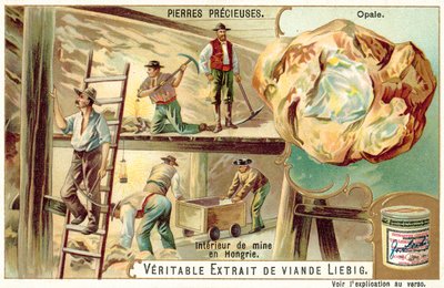 Interiör av en opalgruva i Ungern (chromolitho) av European School