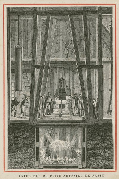 Interiör av de artesiska brunnarna i Passy, Paris av European School
