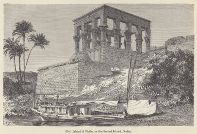 Island of Philae, eller den heliga ön, Nubia (gravyr) av European School