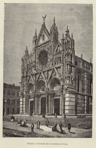 Italien - Fasad av katedralen i Siena av European School