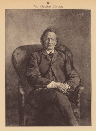 Jens Christian Hostrup, dansk poet och dramatiker (gravyr) av European School