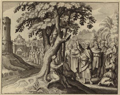 Jesus Kristus och Sackeus tullindrivaren (gravyr) av European School