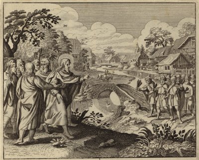 Jesus Kristus botar tio spetälska (gravyr) av European School