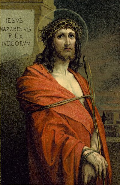 Jesus från Nasaret, judarnas konung (färglitografi) av European School