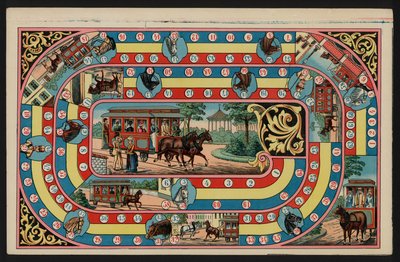 Tramway Game, Tramway Game (färg litho) av European School