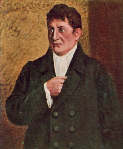 Johann Gottlieb Fichte, tysk filosof och författare (färglitografi) av European School