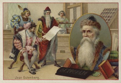 Johannes Gutenberg, tysk, gravör, uppfinnare och tryckare av European School