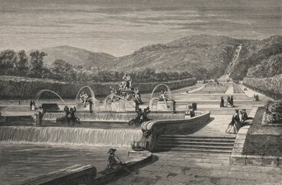 Vattenstycket och vattenfallet, i Caserta (gravyr) av European School