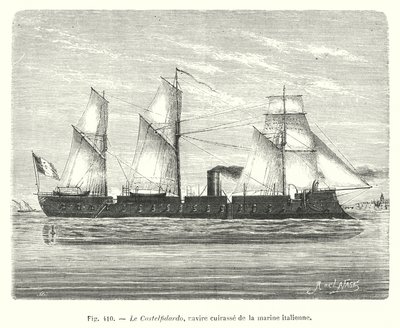 Castelfidardo, den italienska flottans bröstsköld (gravyr) av European School