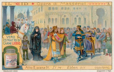 Le Cid av Massenet, Liebig-kort, tidigt 1900-tal (chromo) av European School