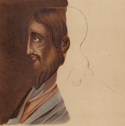 Liknelse av Jesus Kristus: Från en mosaik hämtad från de romerska katakomberna (chromolitho) av European School