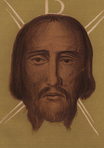 Liknelse av Jesus Kristus: Från kyrkan St Silvestro i Rom (chromolitho) av European School