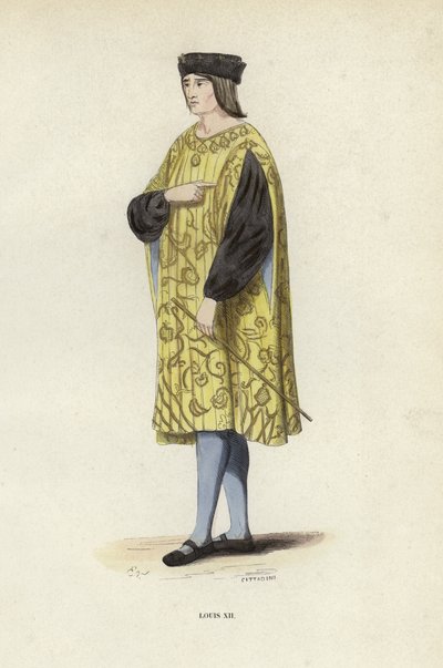 Ludvig XII (färgad gravyr) av European School