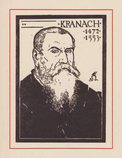 Lucas Cranach d.ä., tysk renässanskonstnär (litografi) av European School