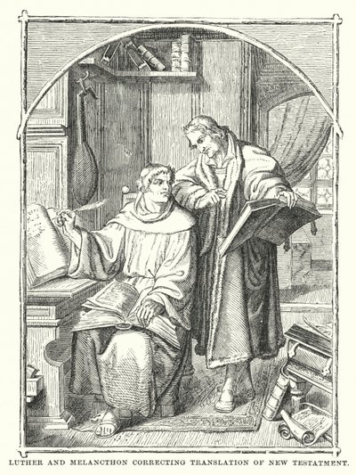 Luther och Melancthon korrigerar översättningen av Nya testamentet av European School