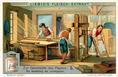 Tillverkar linnepapper (chromolitho) av European School