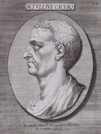 Marcus Tullius Cicero, romersk filosof, politiker, forskare och talare (gravyr) av European School