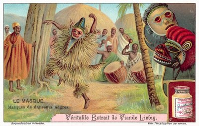 Masker av afrikanska dansare (chromolitho) av European School
