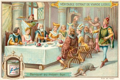 Medeltida bankett (chromolitho) av European School