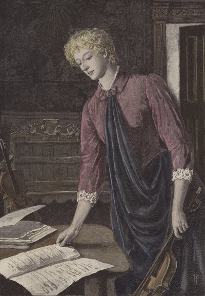 Musik (färgad gravyr) av European School