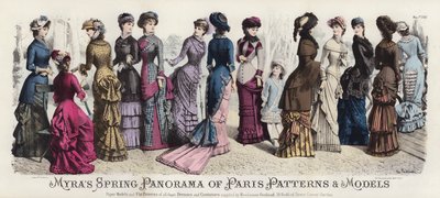 Myras vårpanorama över Paris mönster och modeller (färgad gravyr) av European School