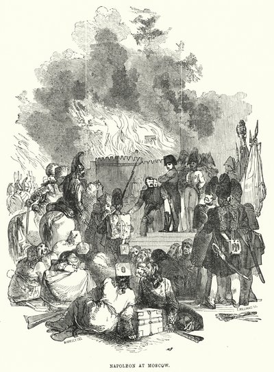 Napoleon i Moskva (gravyr) av European School