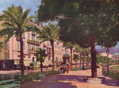 Nice, Avenue Massena (färglitografi) av European School