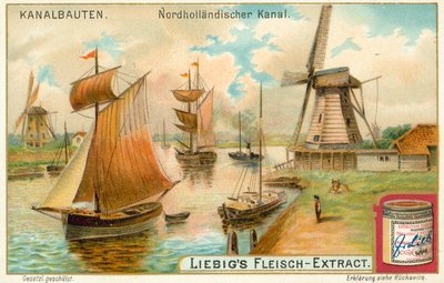 Noordhollandsch Kanaal, Nederländerna (kromolitografi) av European School