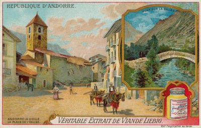 Old Church Square och en bro över Rio Valira av European School