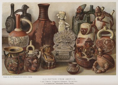 Gammal keramik från Amerika (chromolitho) av European School
