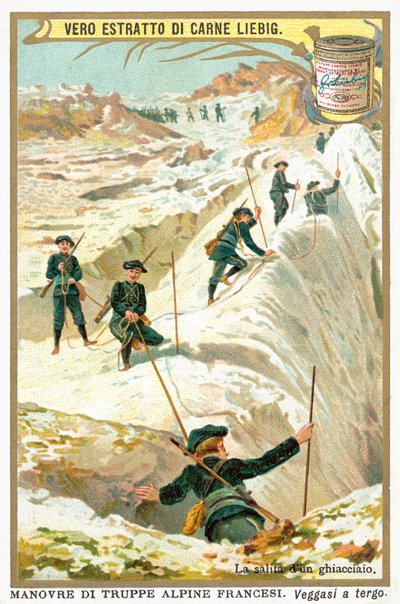 På en glaciär (chromolitho) av European School