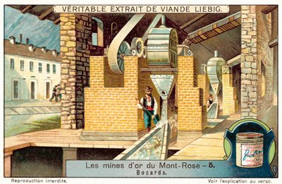 Malmkvarn vid Monte Rosa guldgruvor, Italien (chromolitho) av European School