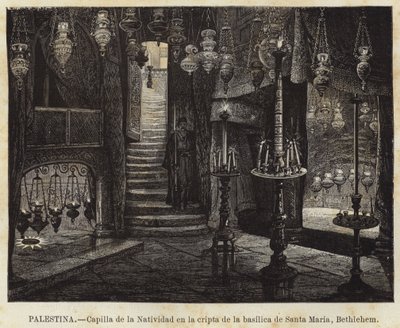 Palestina, födelsekapellet i kryptan i basilikan Santa Maria, Betlehem av European School