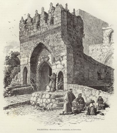 Palestina, Ingången till citadellet, i Jerusalem av European School