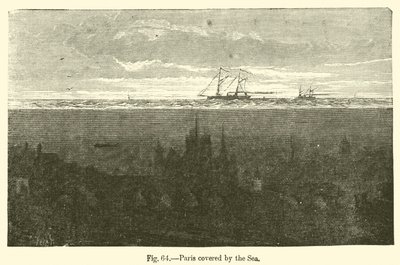 Paris täckt av havet (gravyr) av European School
